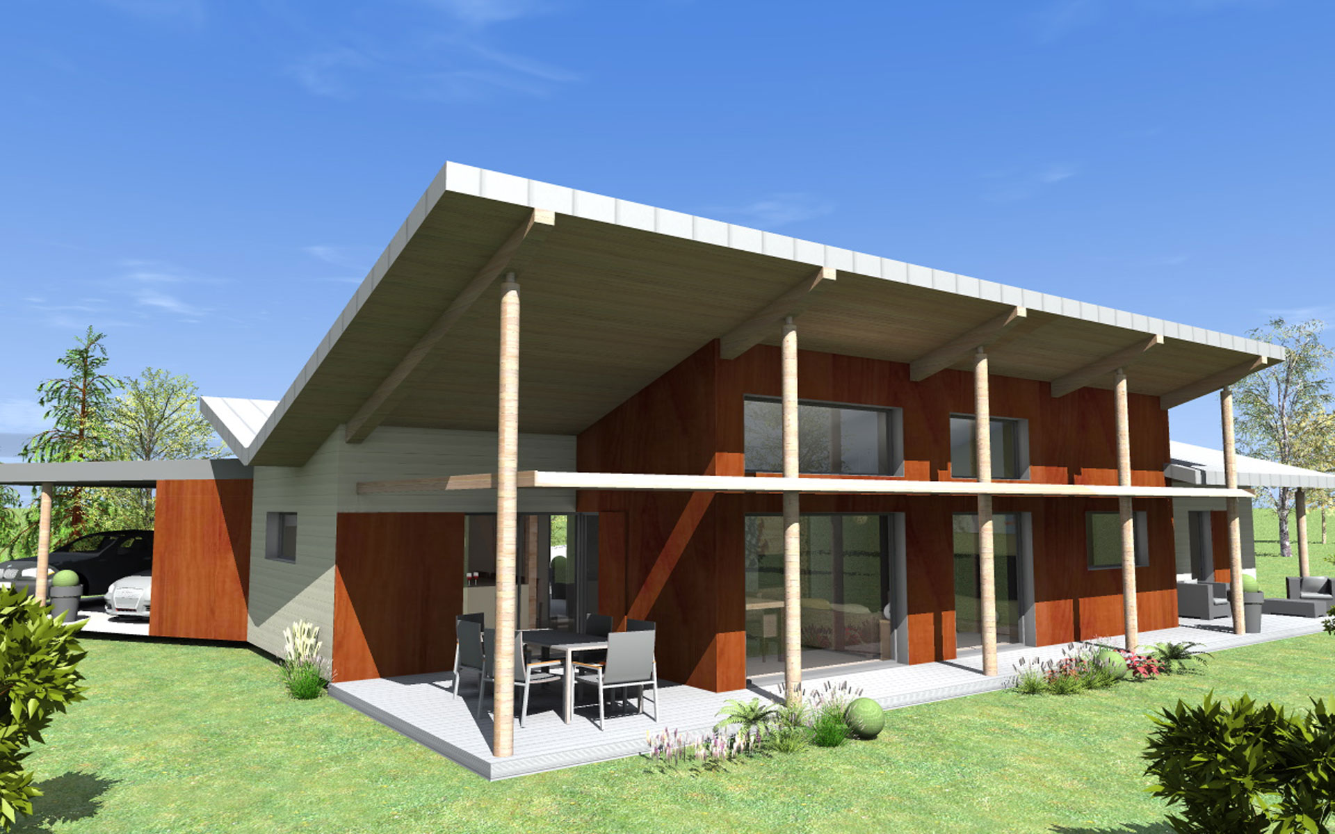 Maison inversée terrain en pente